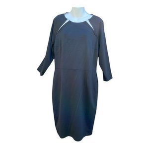 David Meister Sheath Dress Black Stretch new sz 16